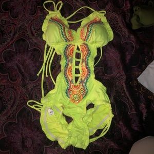 Colombian cut out one-piece bikini